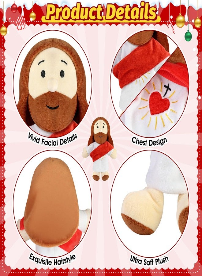 AKAIXI Jesus Hand Puppet, Plush Soft Stuffed Puppets, Red & White, 13Inch, Interactive Religious Play, Christian Toy, Comforting Plushy for All Ages, Gifts Christmas, Baptism, Party - Image 3
